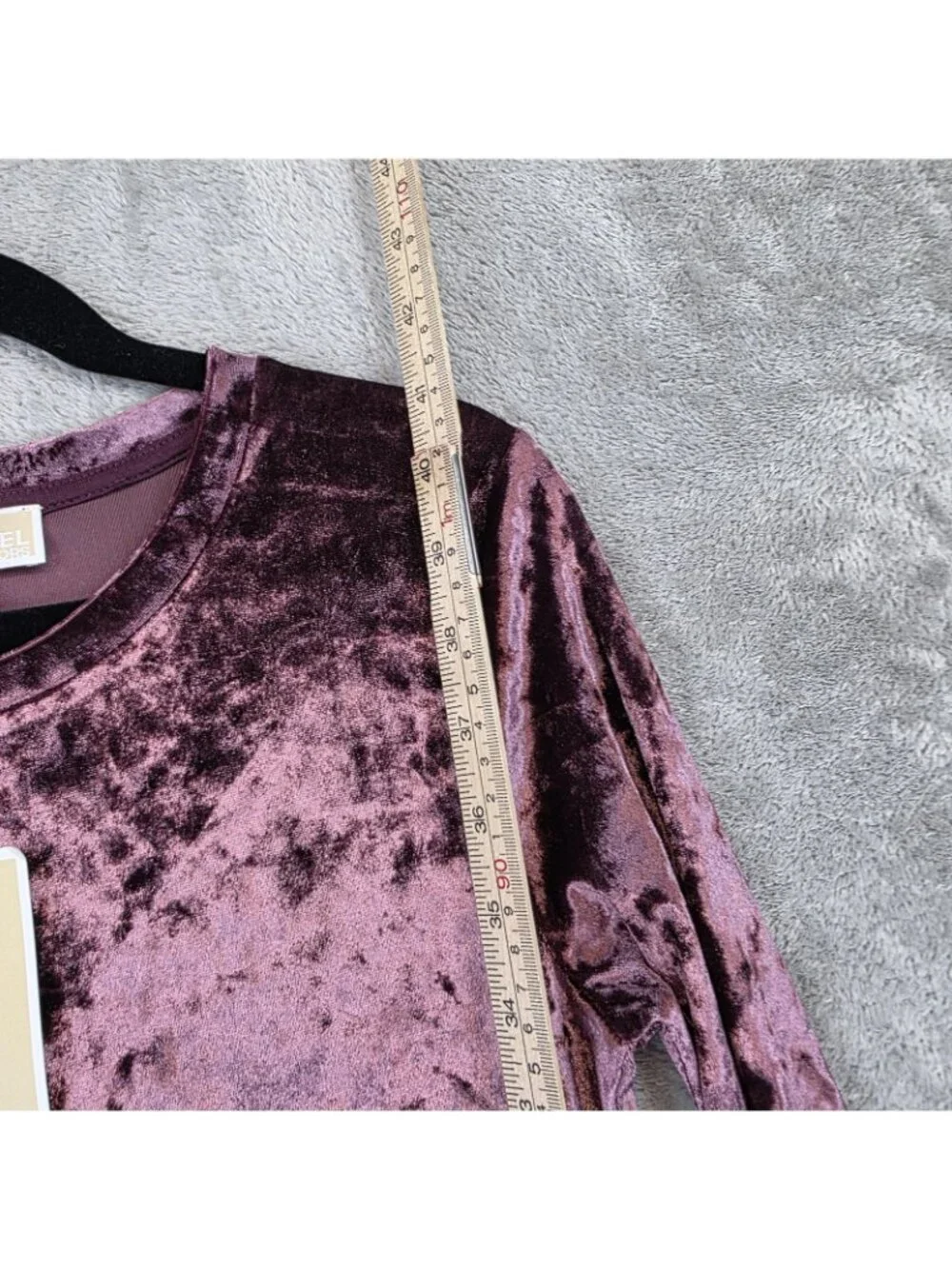 Michael Kors Dress Womens XS Purple Velvet Long Sleeve Bodycon Midi Party